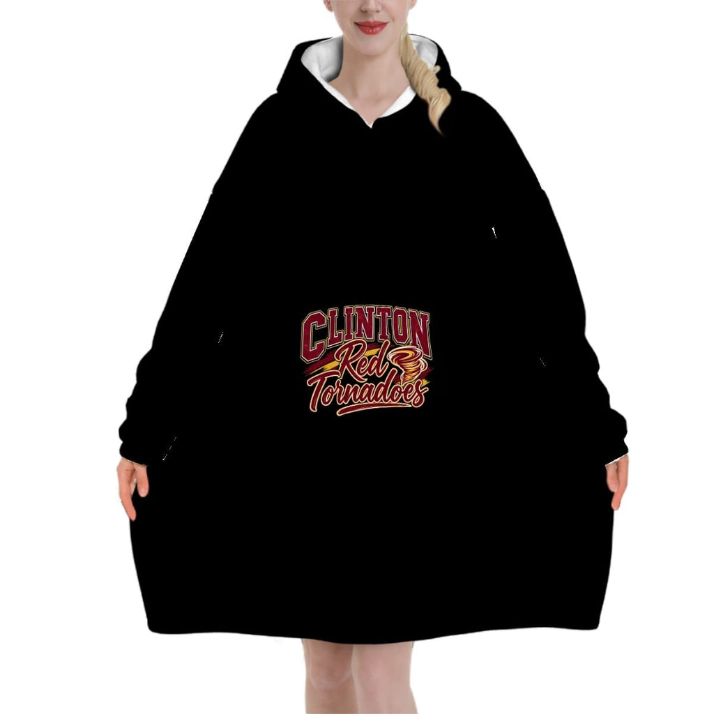 Adult Blanket Hoodie Clinton Tornadoes