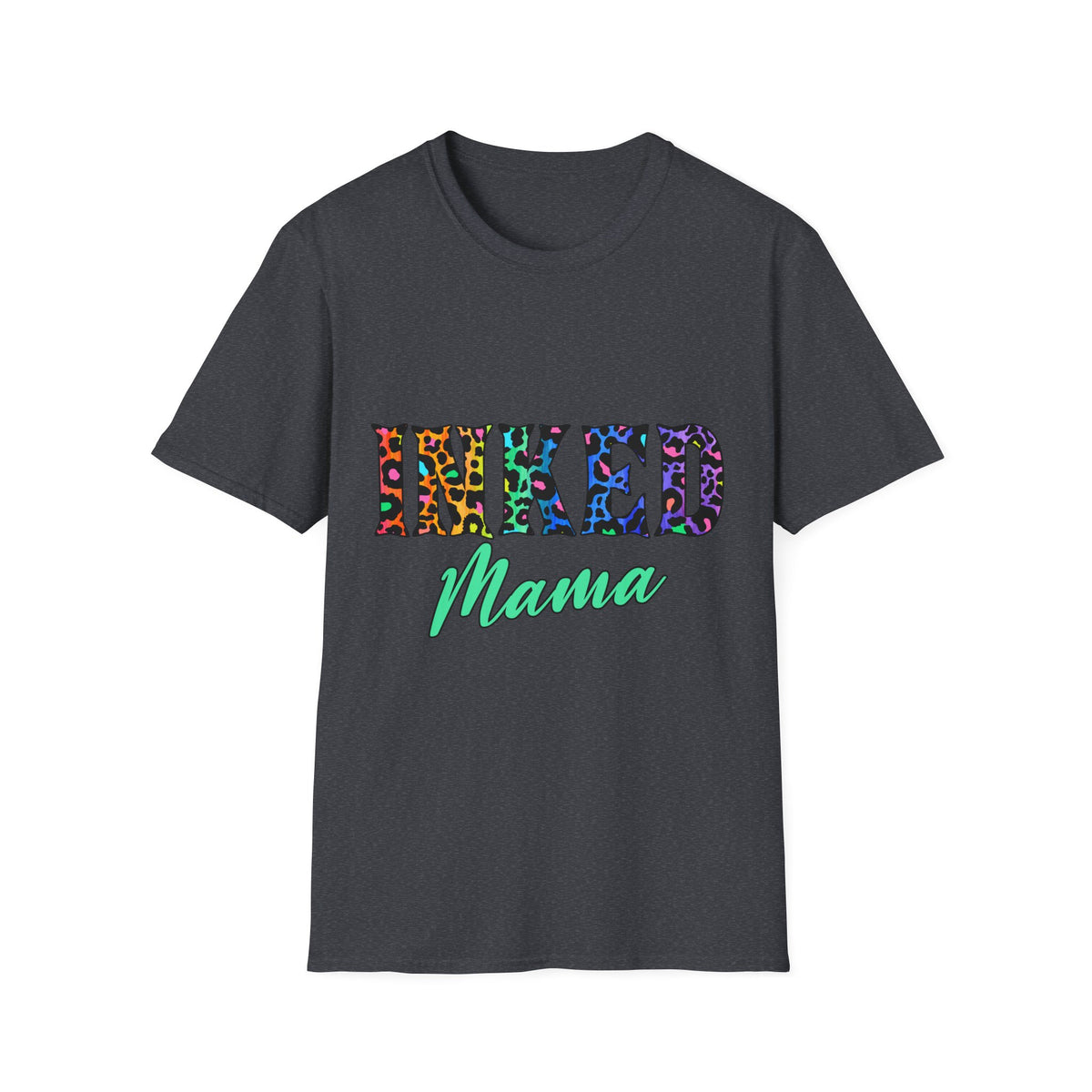 T-Shirt — "Inked Mama" Colorful Leopard Print Graphic Tee