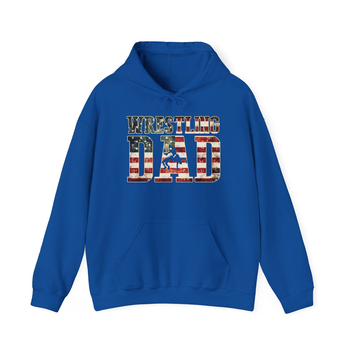Wrestling Dad Hoodie — American Flag Patriotic Sports Dad Sweatshirt