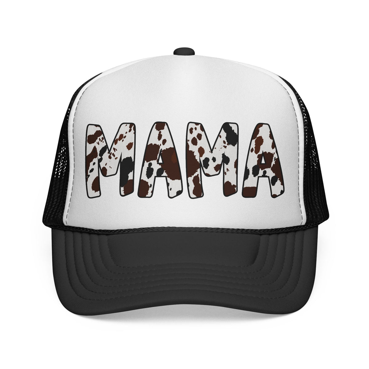 Mama Cow Print Trucker Cap – Farmhouse Mom Hat