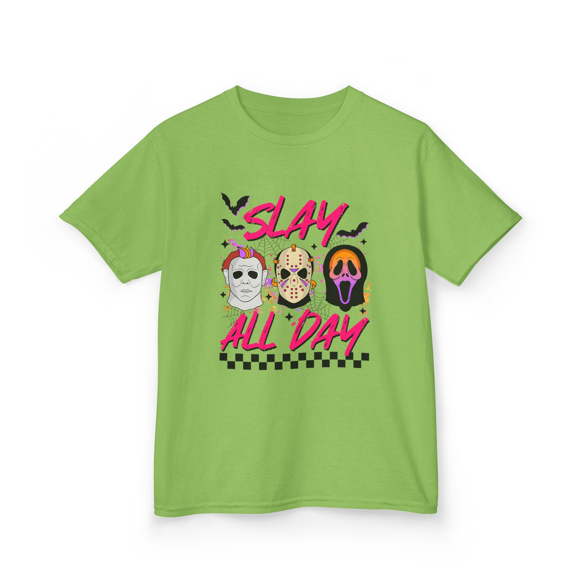 Kids Tee — 'Slay All Day' Halloween Mask Graphic
