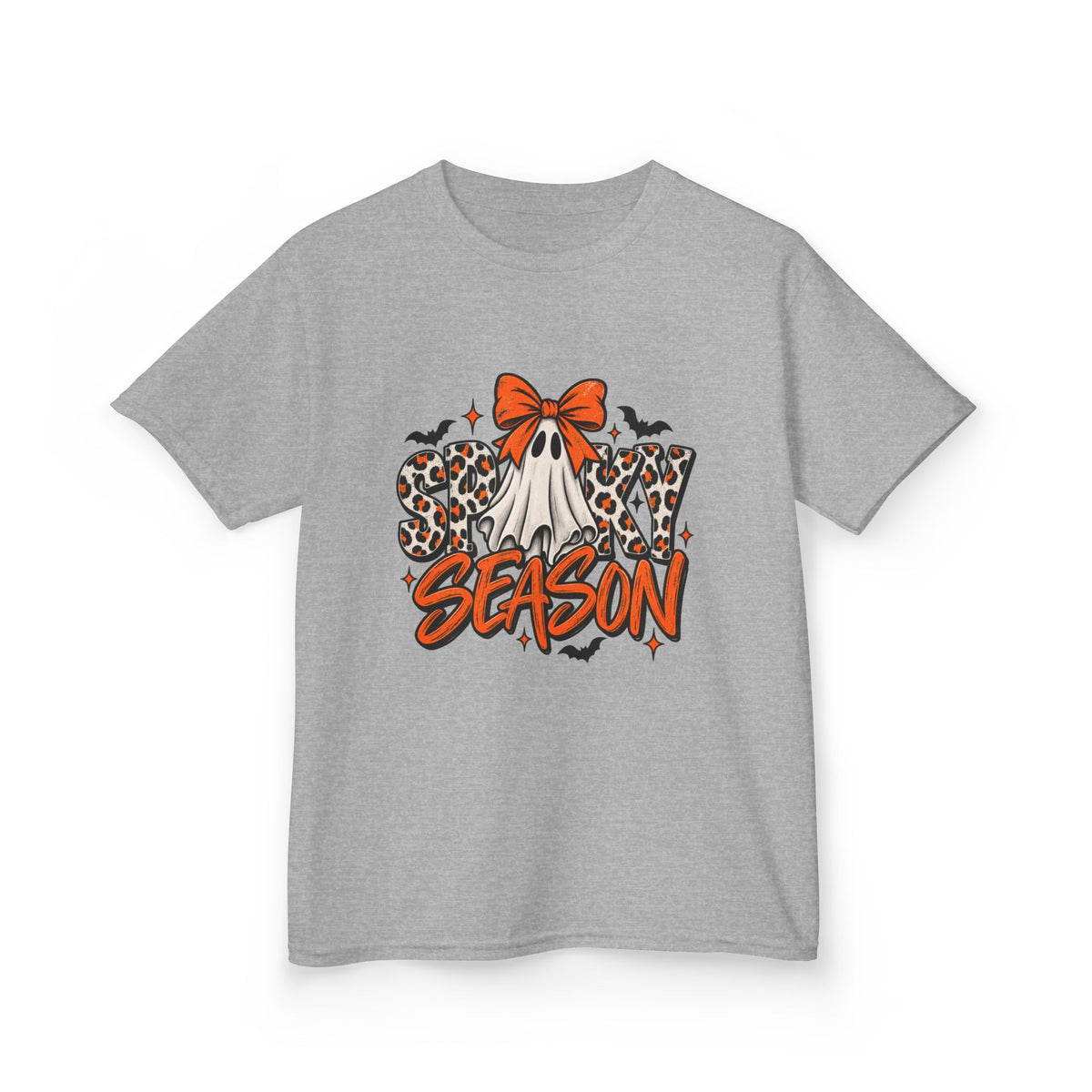 Kids T-Shirt — "Spooky Season" Leopard Ghost Halloween Tee