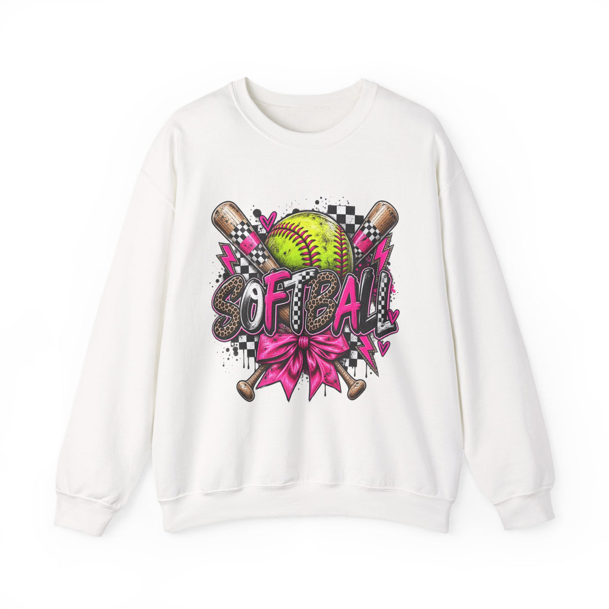 Softball Diamond Crewneck Sweatshirt — "SOFTBALL" Graphic