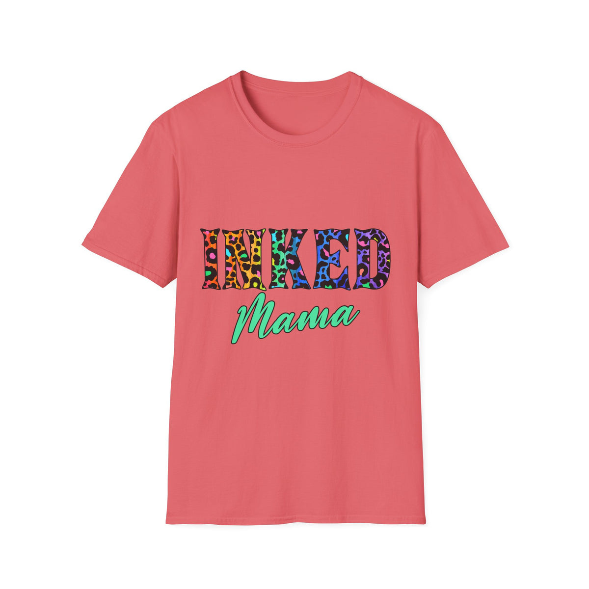 T-Shirt — "Inked Mama" Colorful Leopard Print Graphic Tee
