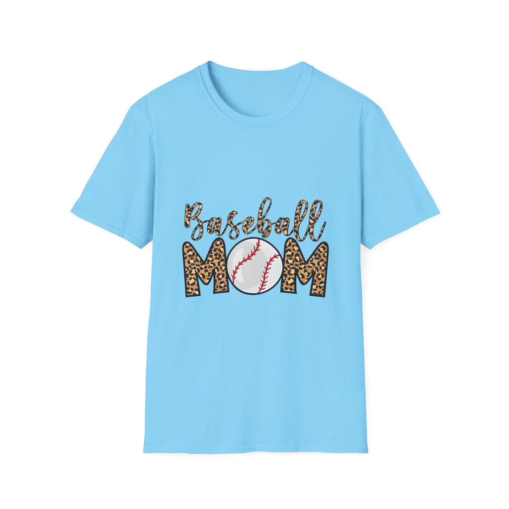 Baseball Mom Leopard Print T-Shirt — Baseball Mom Tee with Baseball Graphic