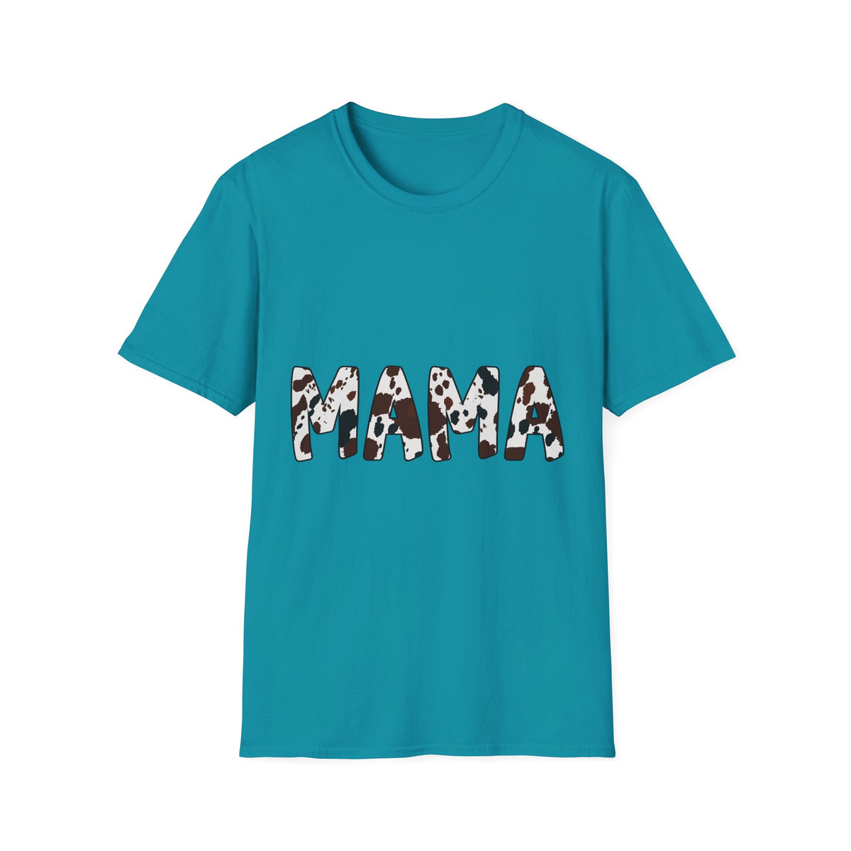 Mama Cow Print T-Shirt — Graphic Mama Tee with Brown Dalmatian Spots