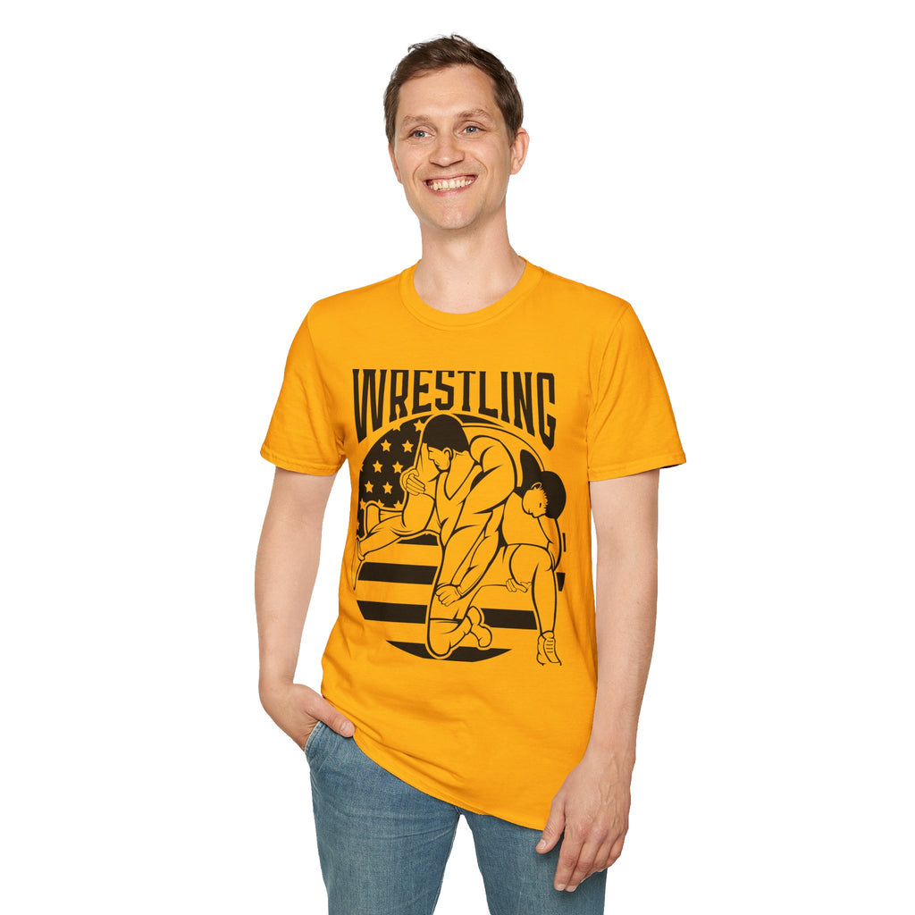Wrestling T-Shirt — USA Flag Grapplers Graphic Tee