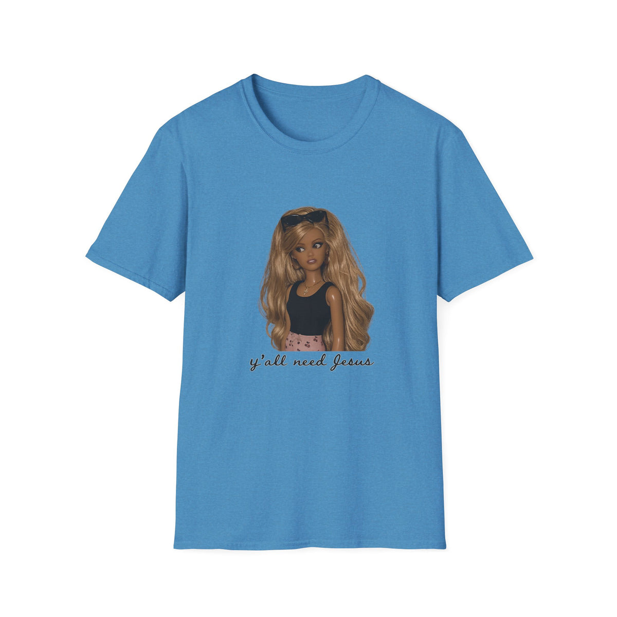 Barbie Doll Graphic Tee — 'y'all need Jesus' Casual Statement Shirt