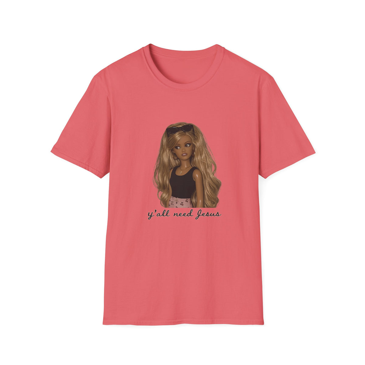 Barbie Doll Graphic Tee — 'y'all need Jesus' Casual Statement Shirt