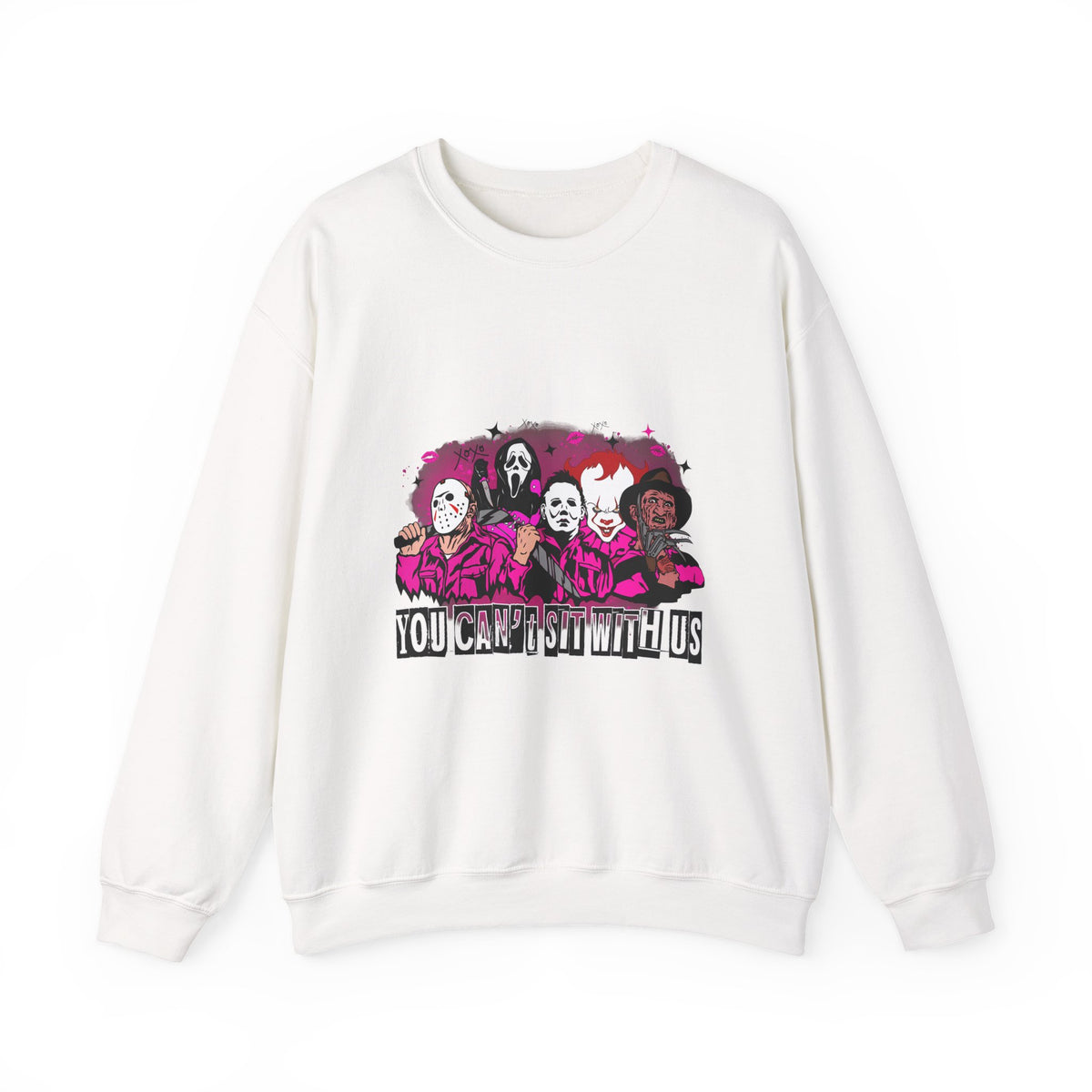 Horror Icons Crewneck Sweatshirt — "You Can Join With Us" Graphic