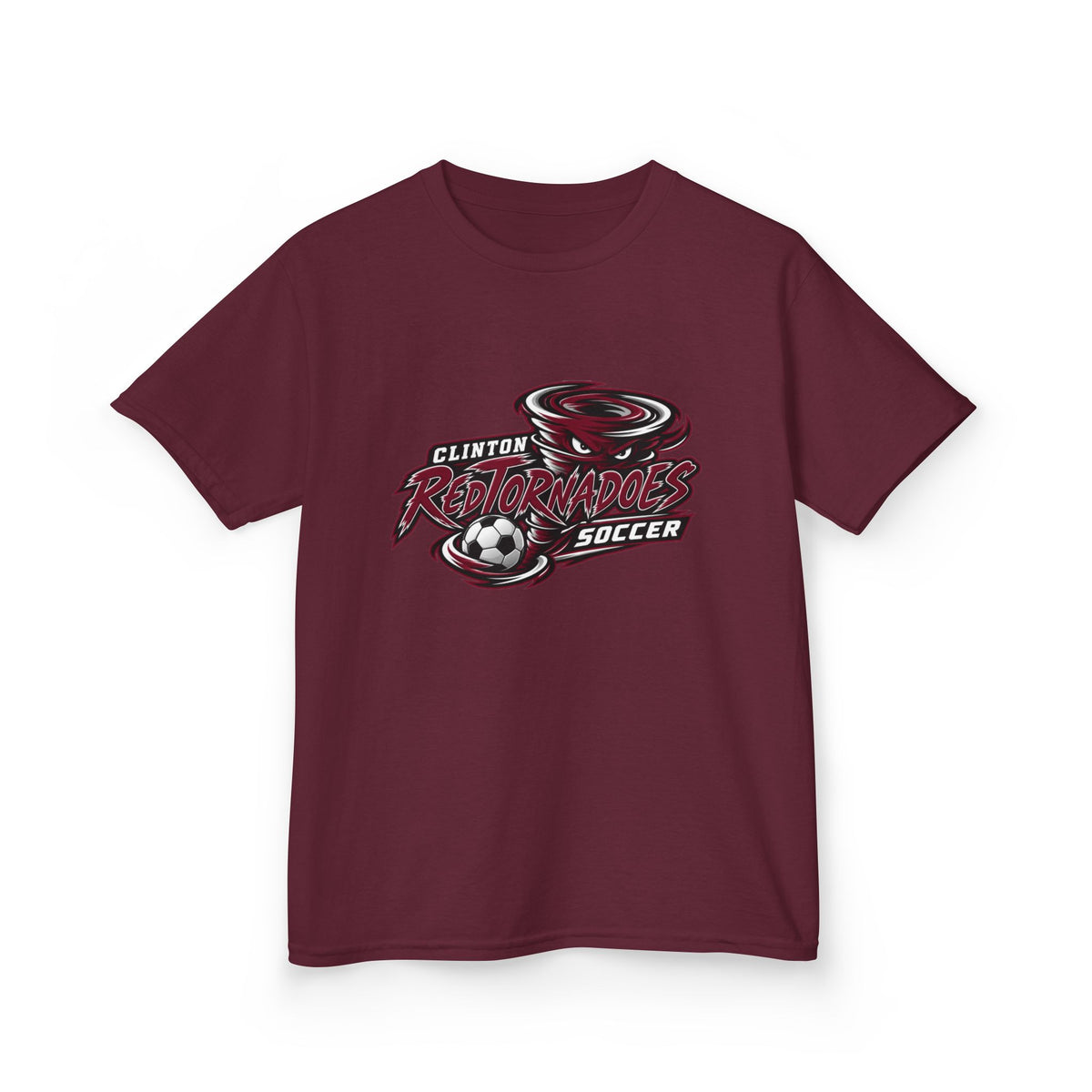 Kids Soccer Team Tee — "Clinton Tornadoes Soccer" Youth Shirt