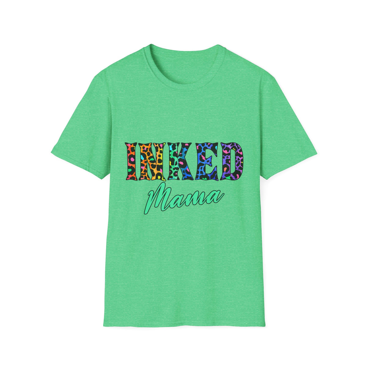 T-Shirt — "Inked Mama" Colorful Leopard Print Graphic Tee