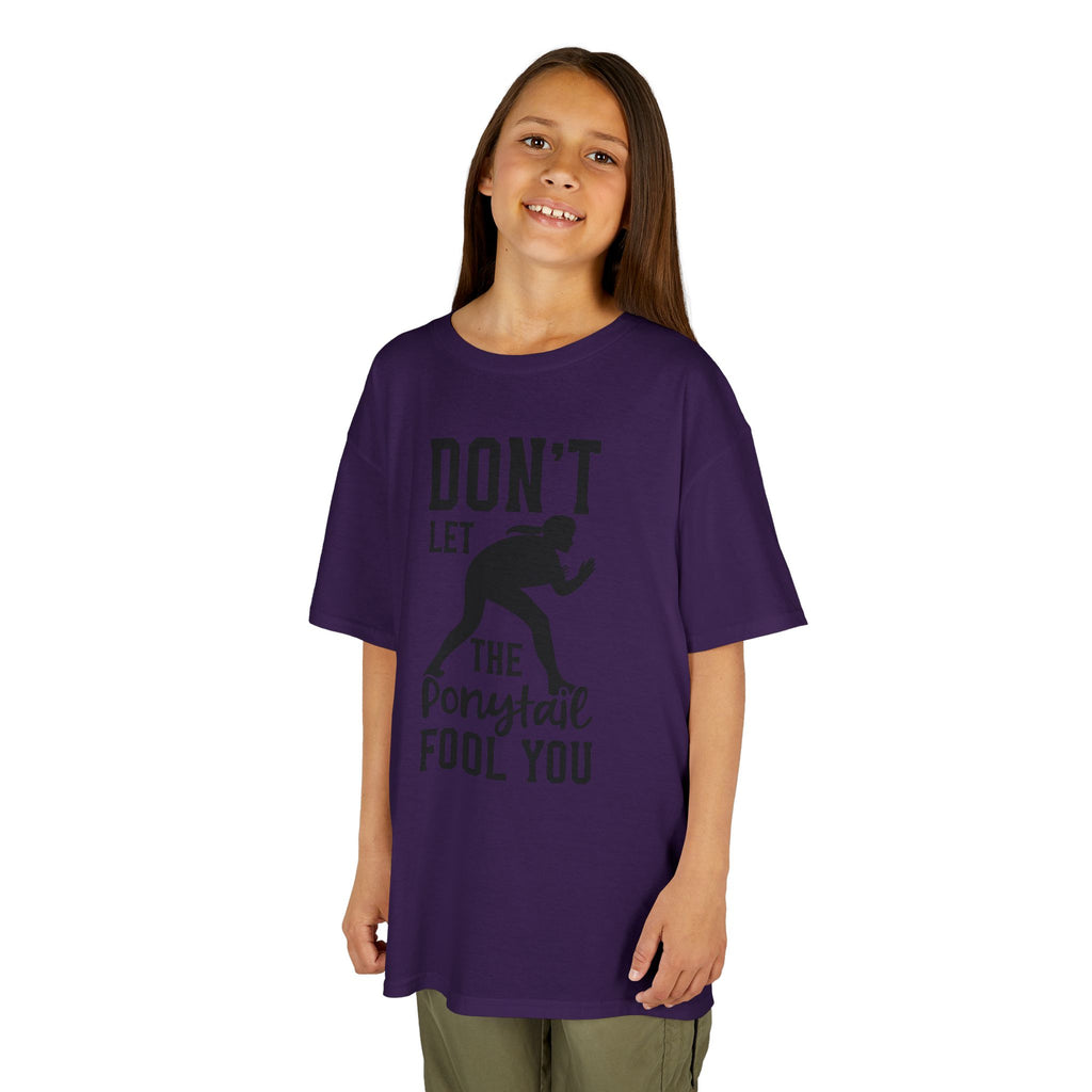 Kids Tee — "Don't Let the Ponytail Fool You"