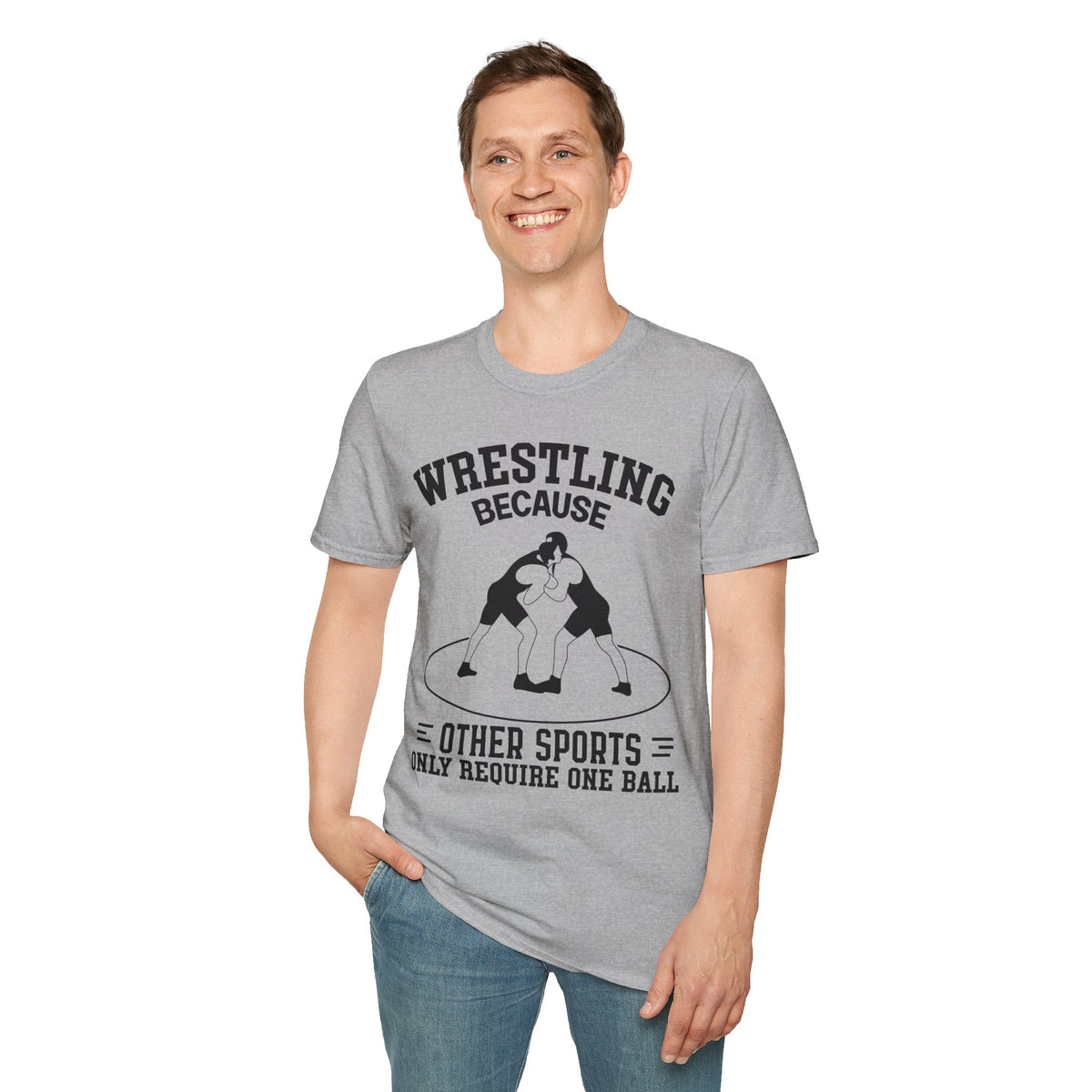 Wrestling Because T-Shirt — Funny Wrestling Quote Tee for Athletes & Fans