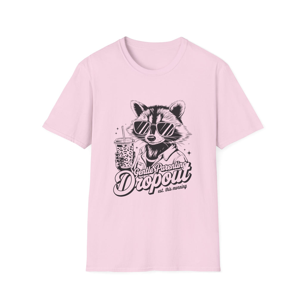 Raccoon with Sunglasses T-Shirt — Cute Retro 'Dropout' Graphic Tee