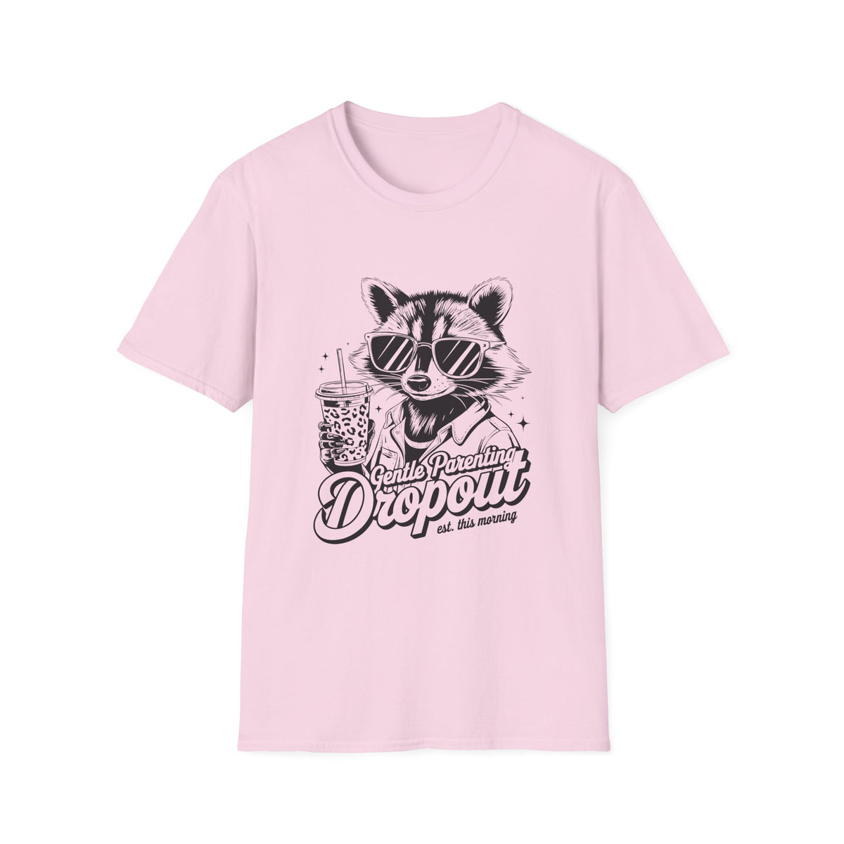 Raccoon with Sunglasses T-Shirt — Cute Retro 'Dropout' Graphic Tee