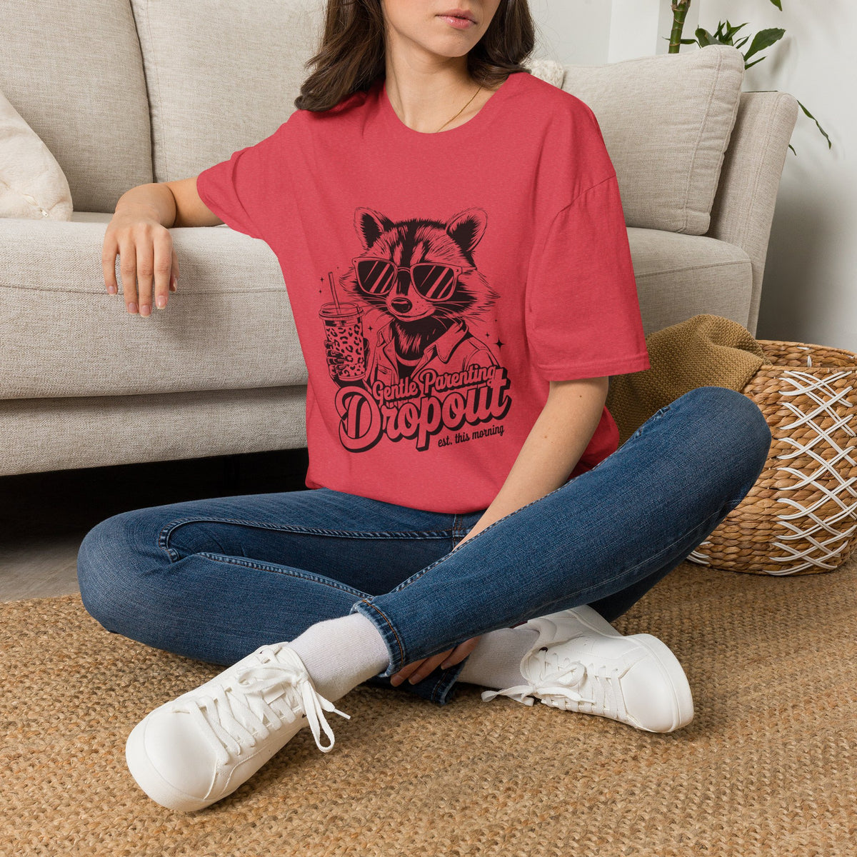 Raccoon with Sunglasses T-Shirt — Cute Retro 'Dropout' Graphic Tee