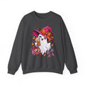 Cute Halloween Ghost Sweatshirt – Witch Hat, Pumpkin & Cozy Fall Sweets Design