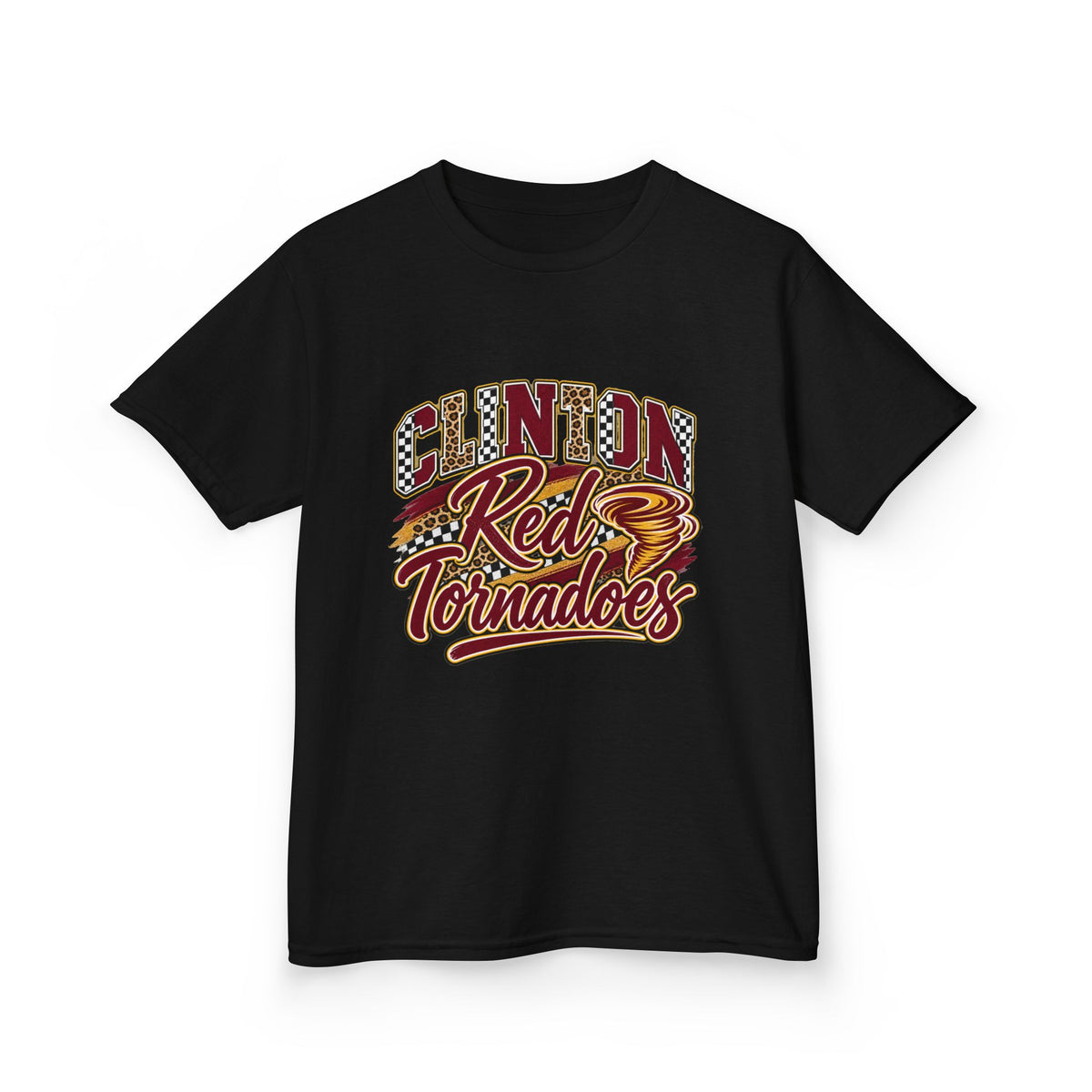 Clinton Red Tornadoes Kids Tee — Youth School Spirit Shirt