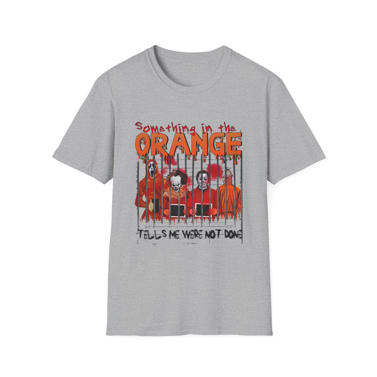 Something in the Orange T-Shirt — Horror Movie Prison-Themed Graphic Tee