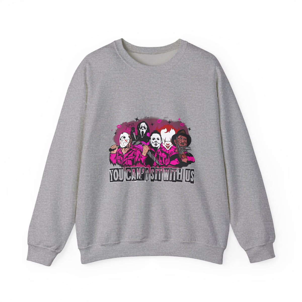 Horror Icons Crewneck Sweatshirt — "You Can Join With Us" Graphic