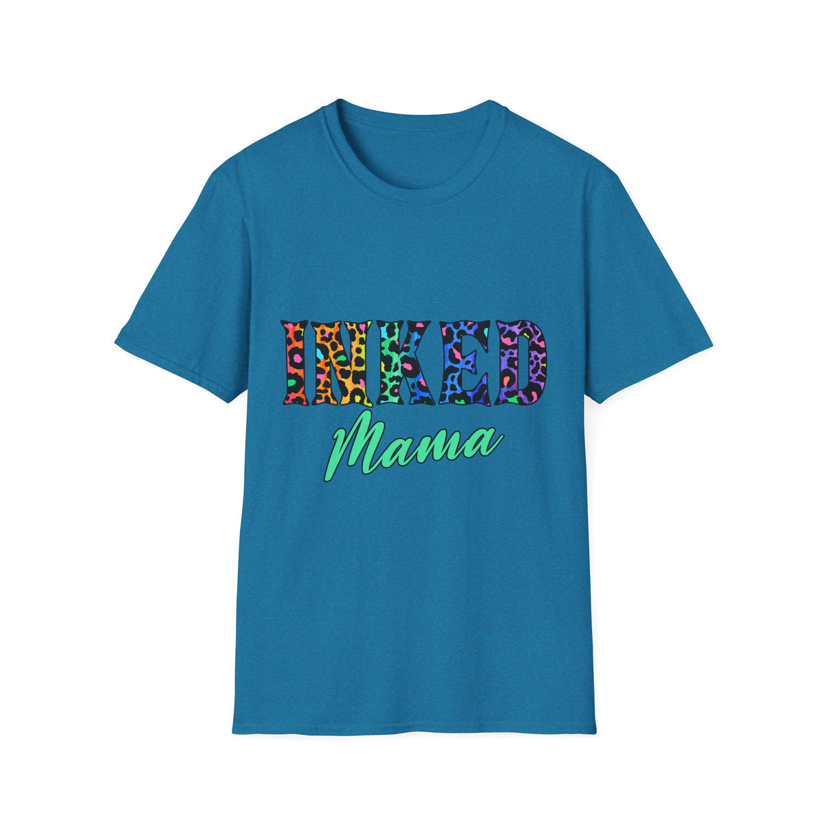 T-Shirt — "Inked Mama" Colorful Leopard Print Graphic Tee
