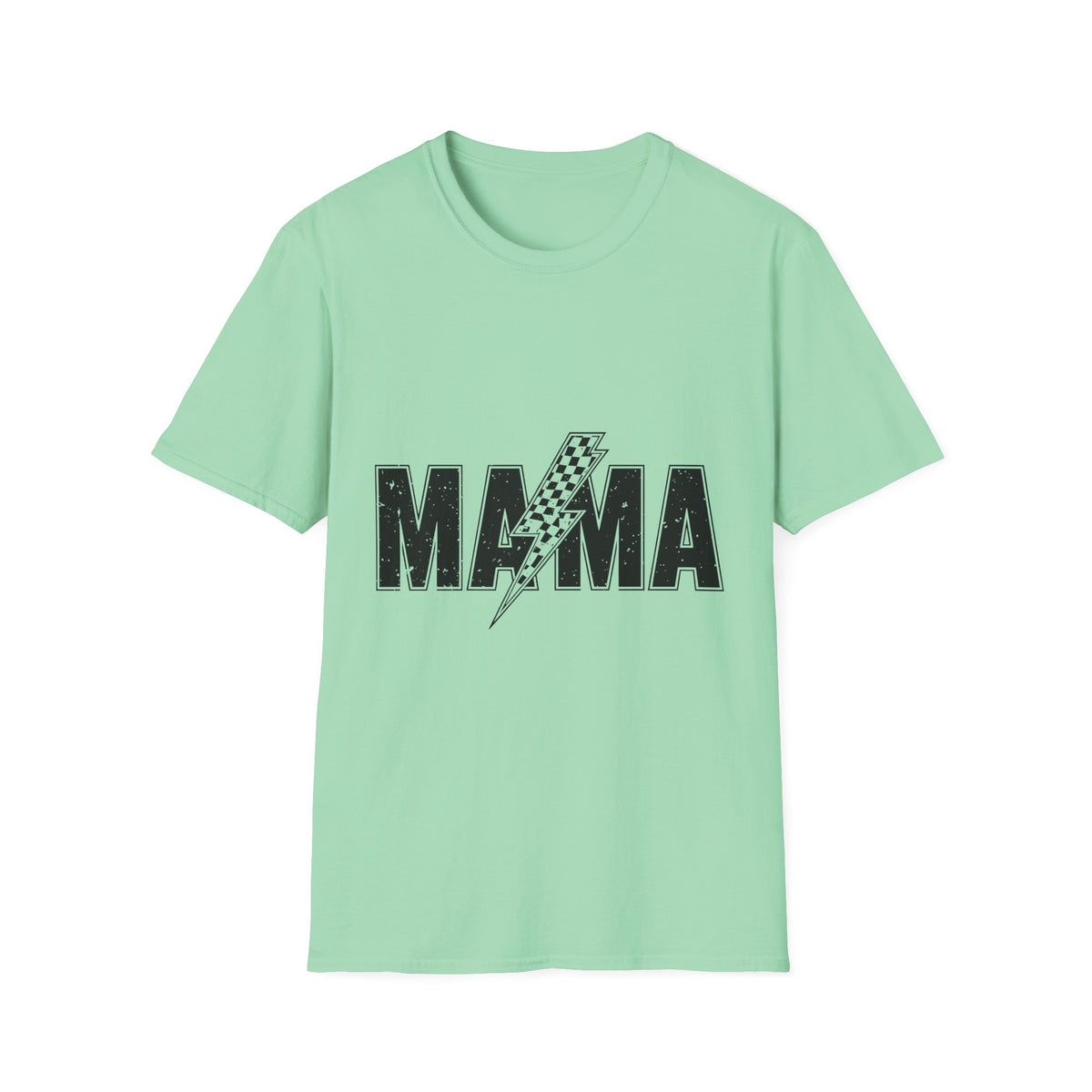 Mama Lightning Bolt T-Shirt — Retro Racing Graphic Tee for Moms