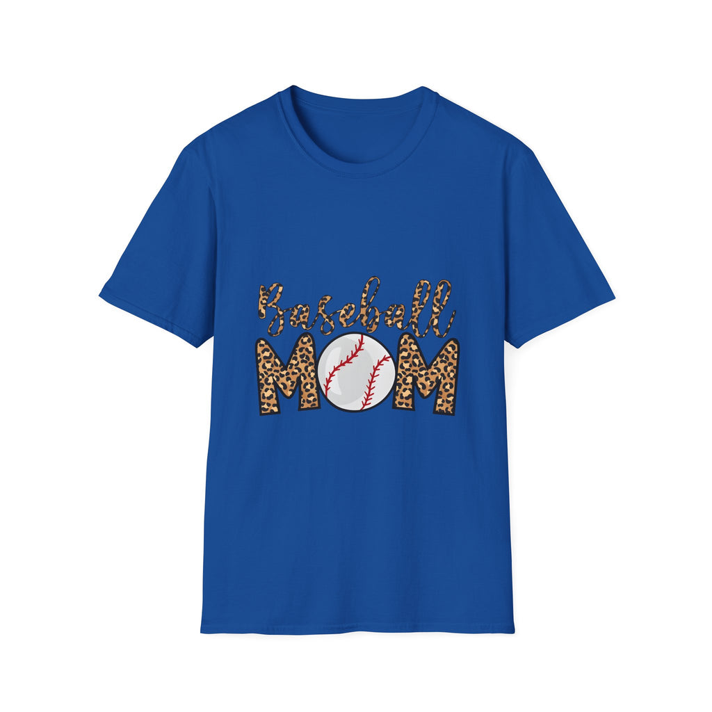 Baseball Mom Leopard Print T-Shirt — Baseball Mom Tee with Baseball Graphic
