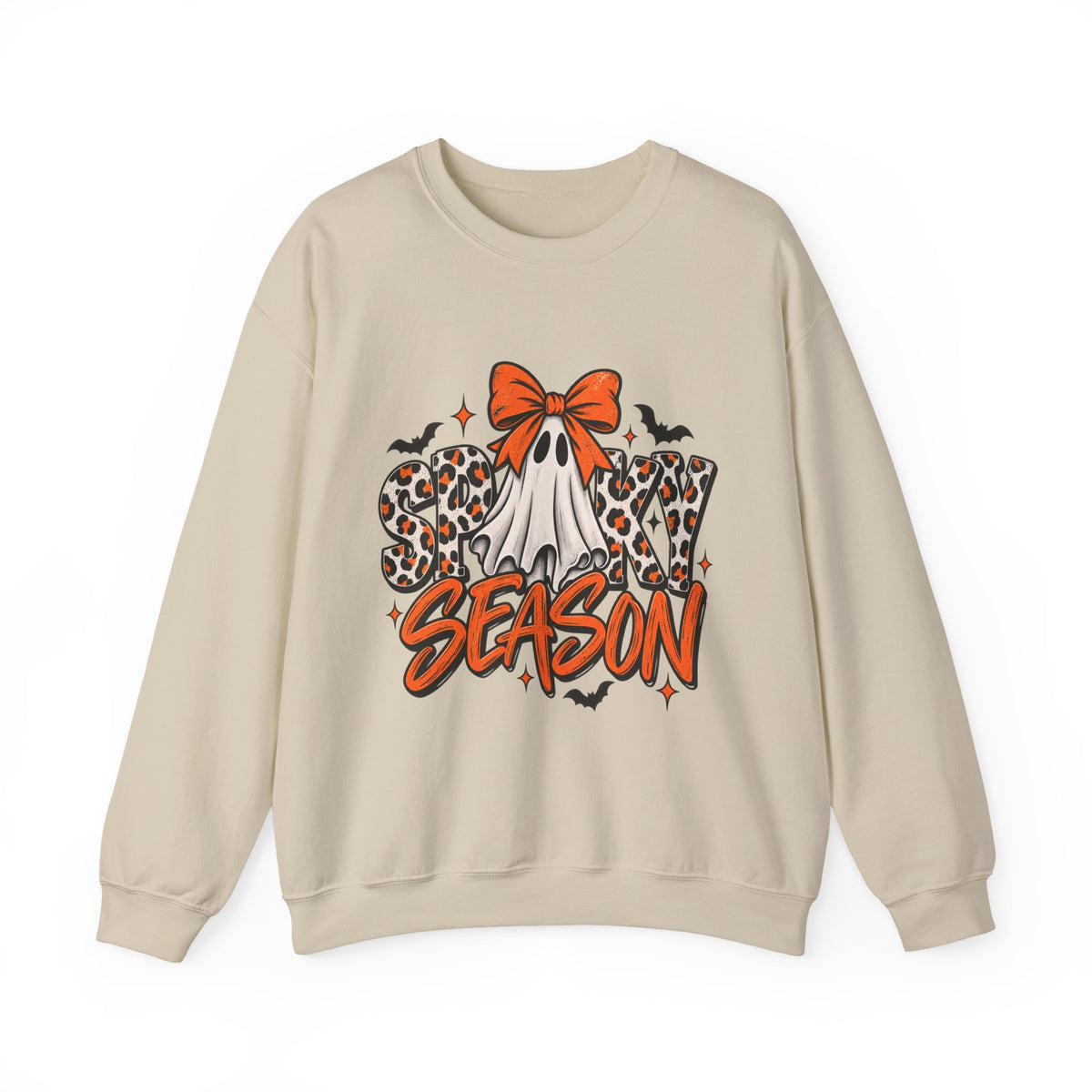 Spooky Season Crewneck Sweatshirt – Leopard Ghost Halloween Pullover