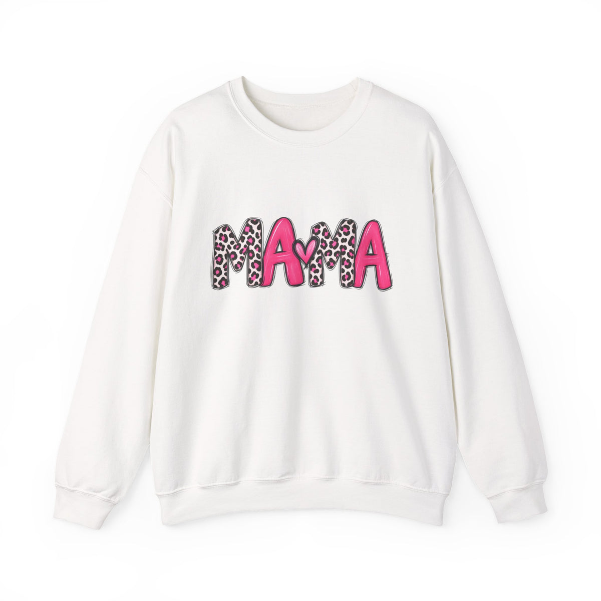Mama Leopard Print Pink Crewneck Sweatshirt