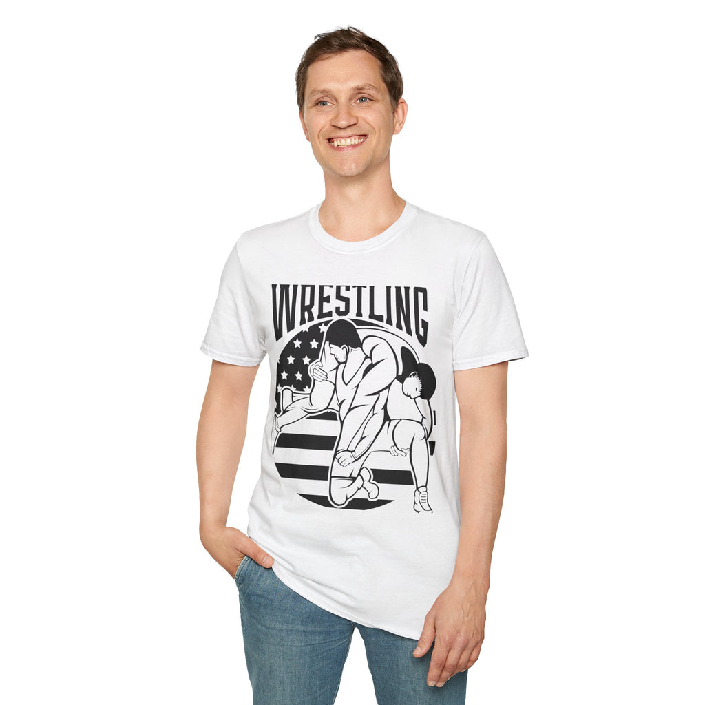 Wrestling T-Shirt — USA Flag Grapplers Graphic Tee