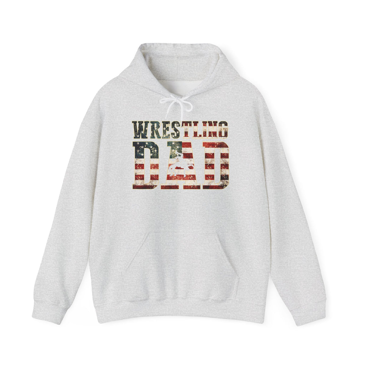 Wrestling Dad Hoodie — American Flag Patriotic Sports Dad Sweatshirt