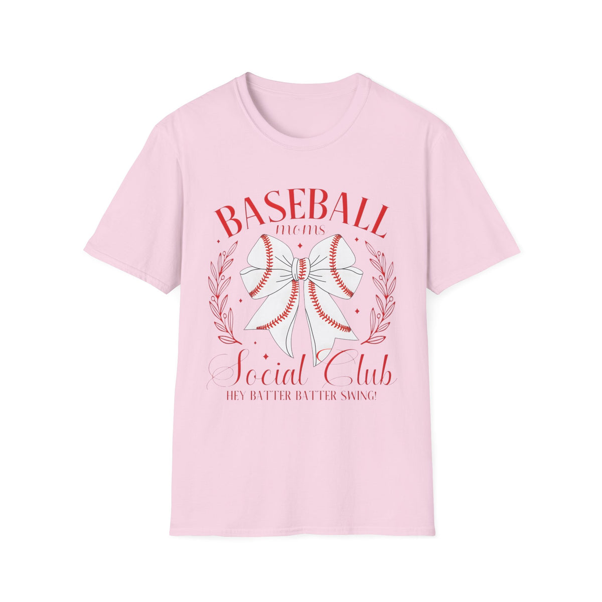Baseball Mom T-Shirt — Floral Stitch Bow Sports Tee