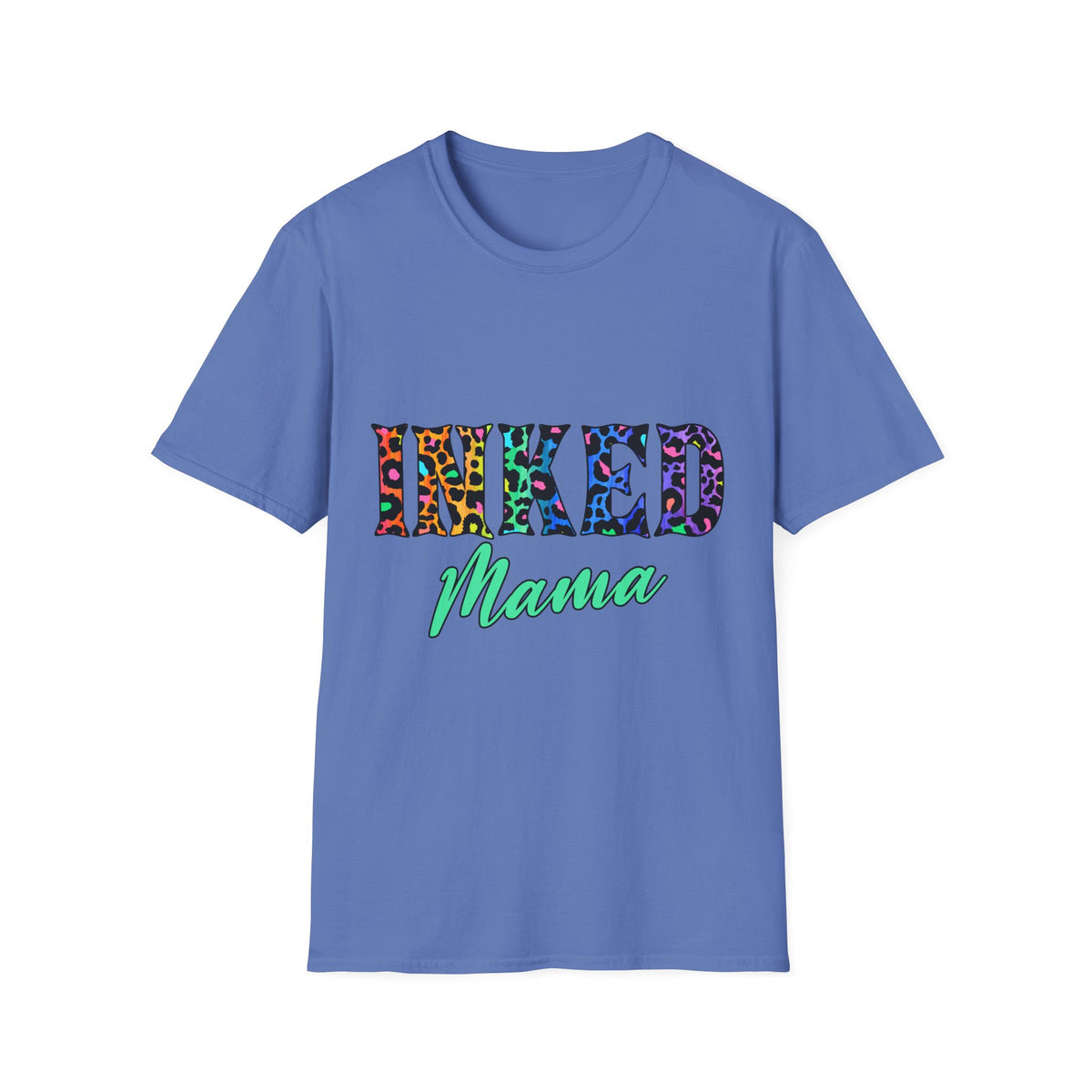 T-Shirt — "Inked Mama" Colorful Leopard Print Graphic Tee