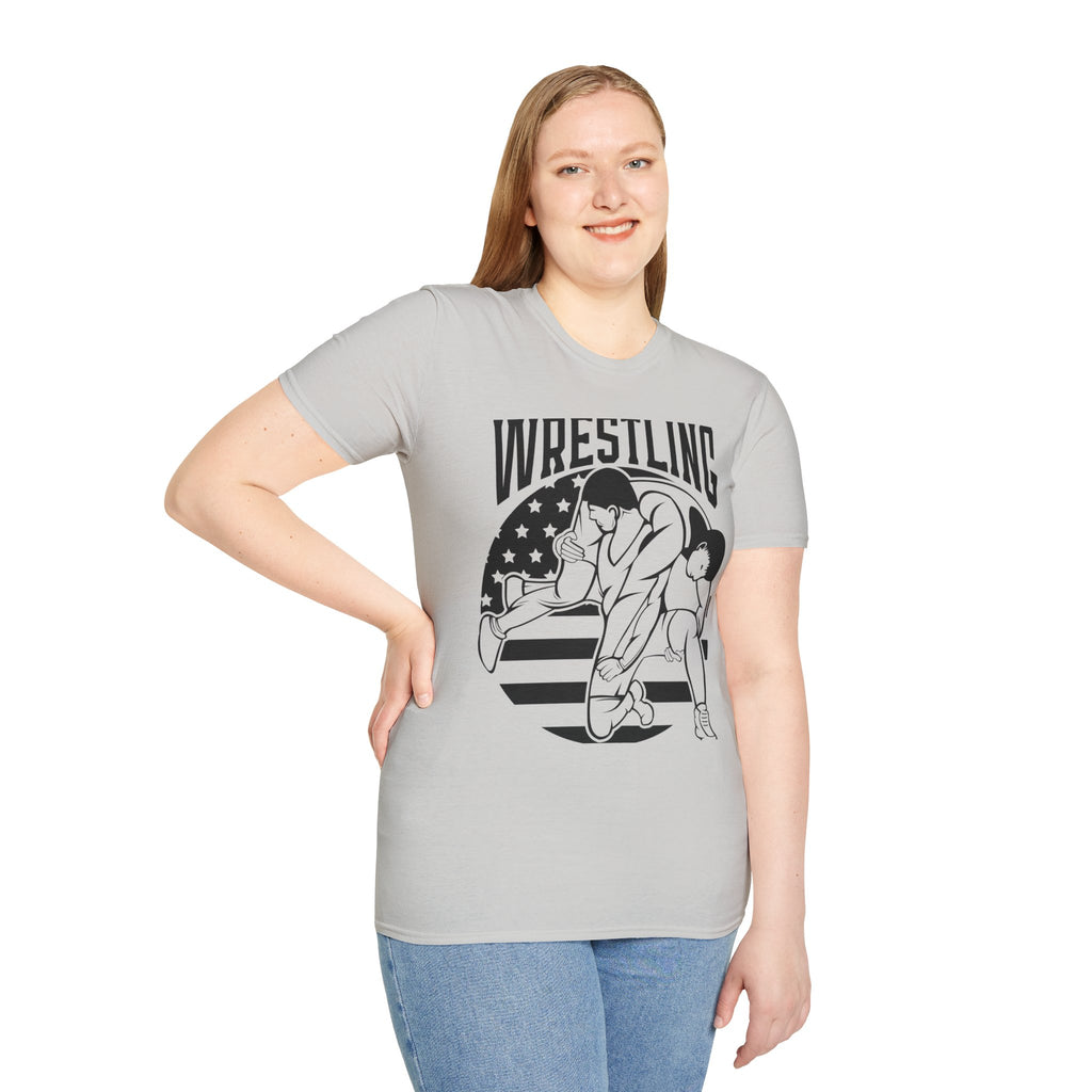 Wrestling T-Shirt — USA Flag Grapplers Graphic Tee
