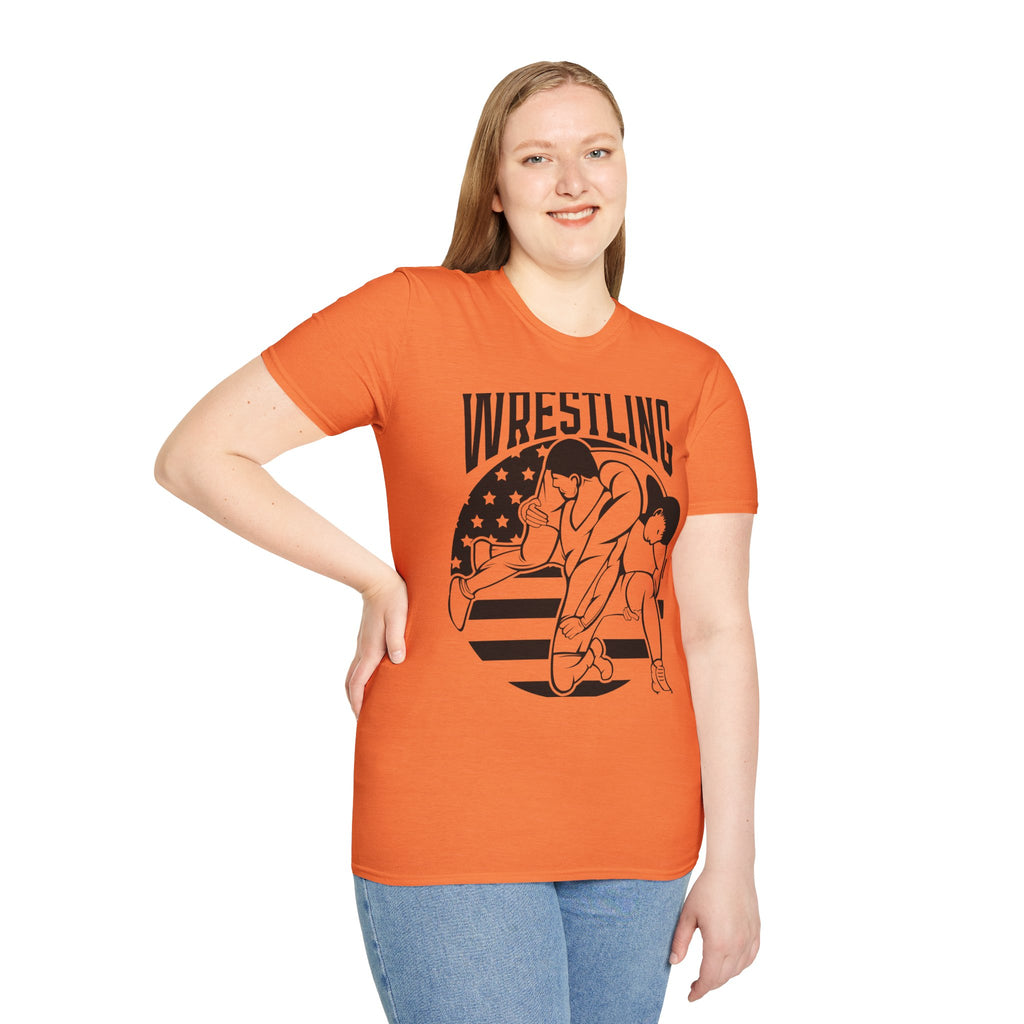 Wrestling T-Shirt — USA Flag Grapplers Graphic Tee
