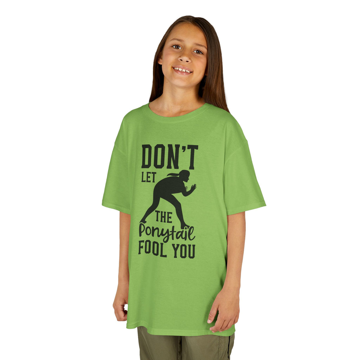 Kids Tee — "Don't Let the Ponytail Fool You"