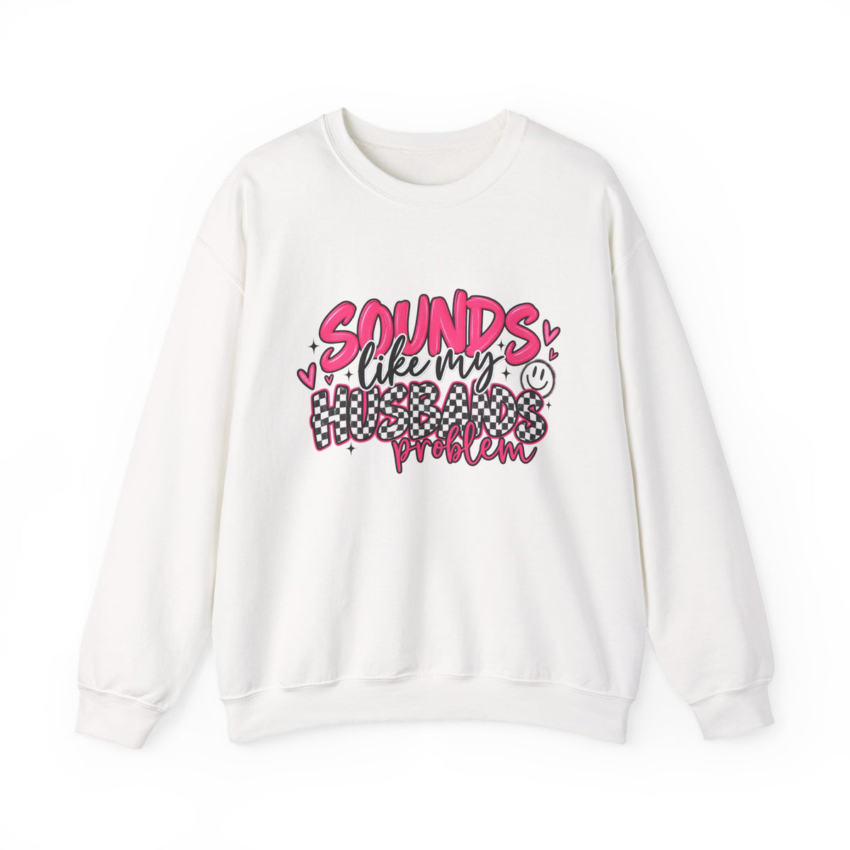 Crewneck Sweatshirt — “Sounds Like My Heartbreak Problem” Pink Leopard Graphic