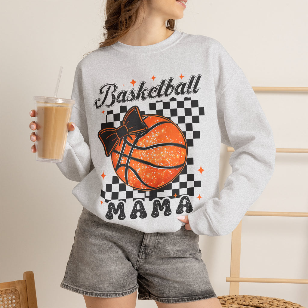 Basketball Mama Sweatshirt – Checkerboard Basketball Mom Crewneck