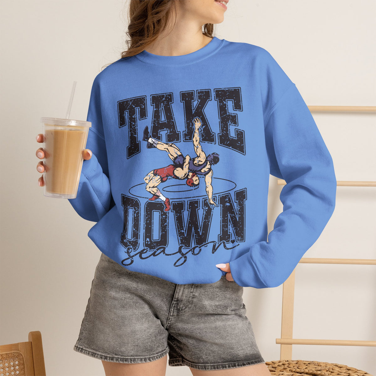Take Down Season Wrestling Crewneck Sweatshirt