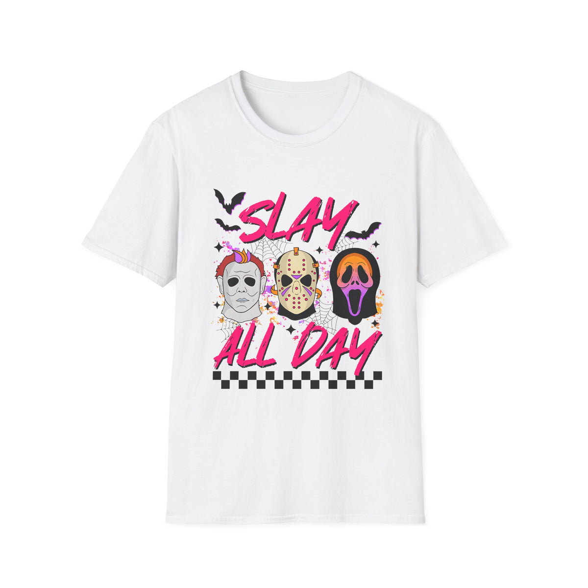 Slay All Day Halloween T-Shirt — Cute Horror Mask Graphic Tee