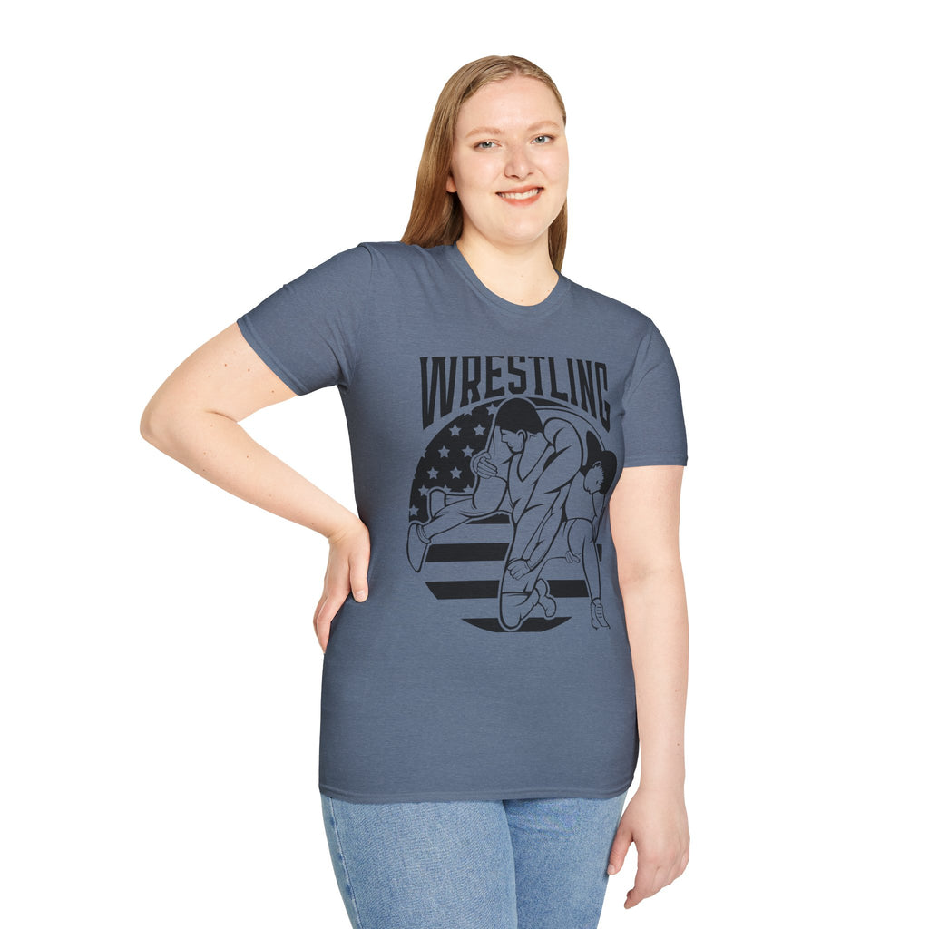 Wrestling T-Shirt — USA Flag Grapplers Graphic Tee