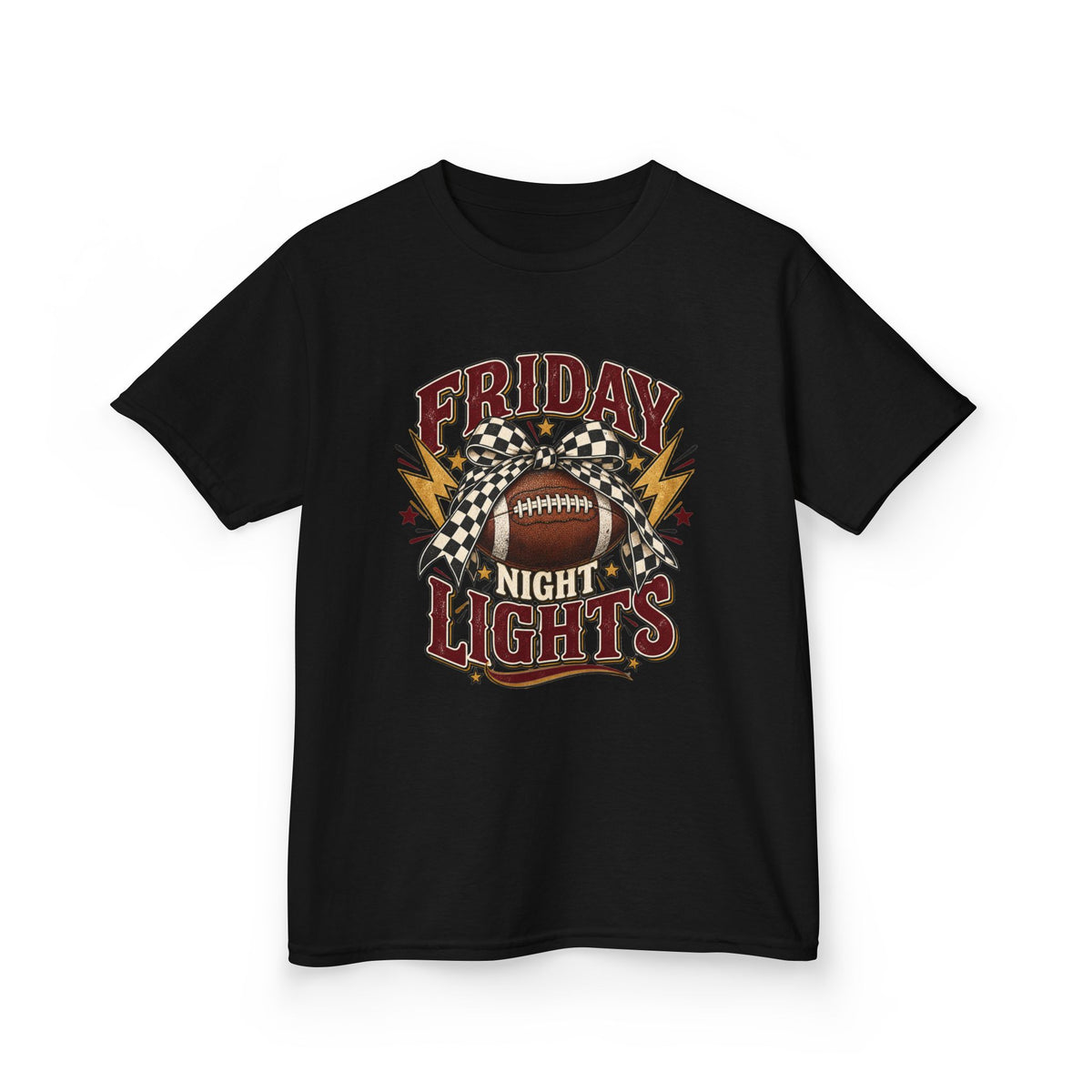 Kids "Friday Night Lights" Football Tee — Youth Game Day Shirt