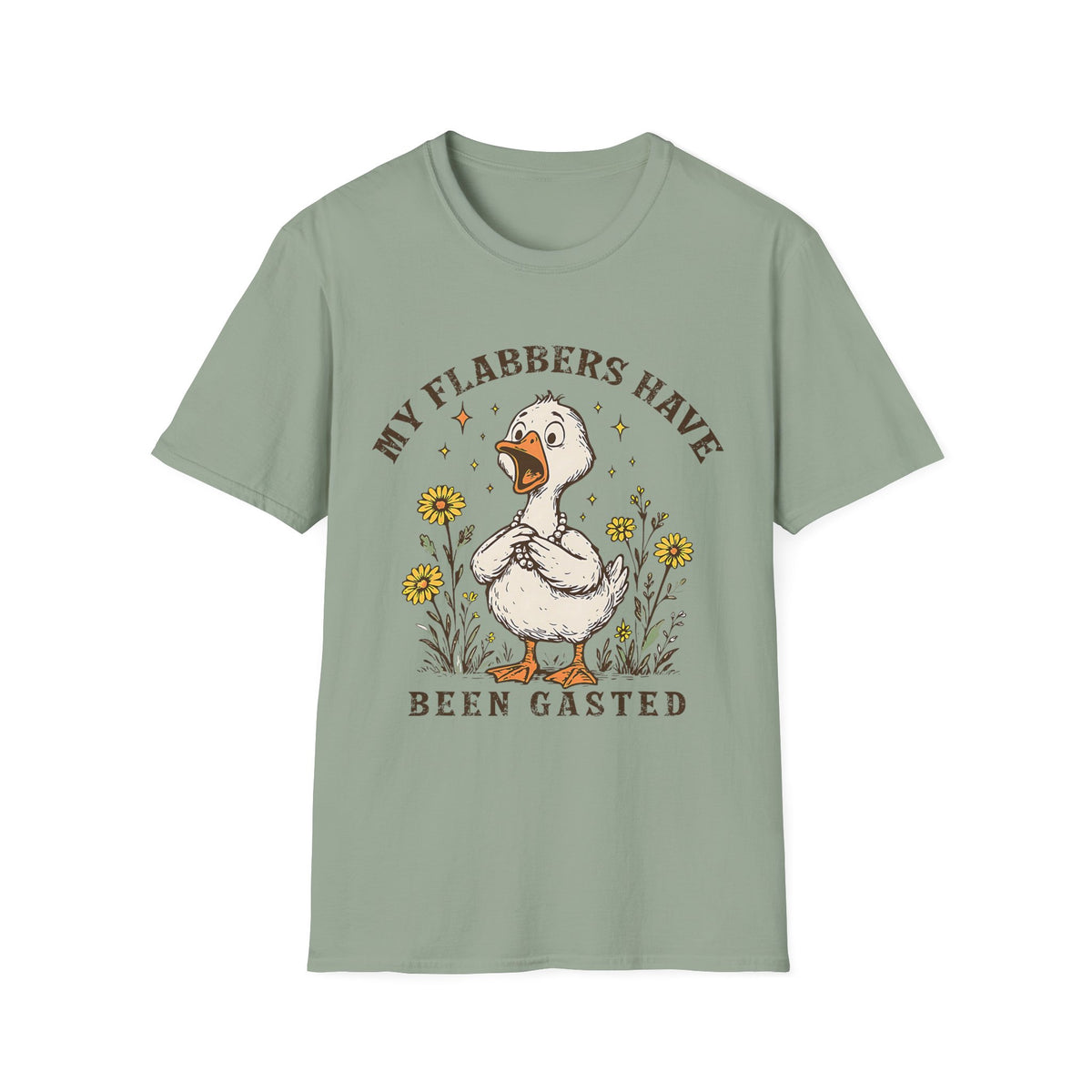 Graphic T-Shirt — "My Flabbers Have Been Gasted" Cute Duck Illustration
