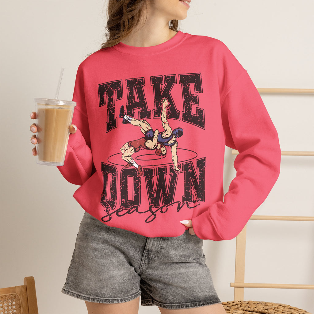 Take Down Season Wrestling Crewneck Sweatshirt