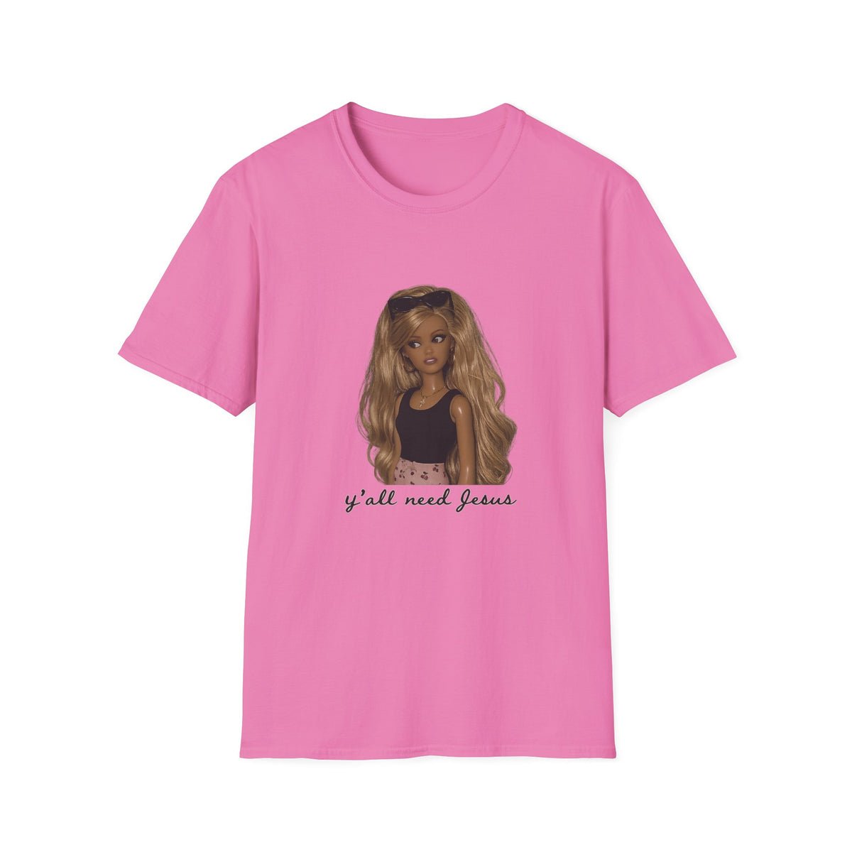 Barbie Doll Graphic Tee — 'y'all need Jesus' Casual Statement Shirt