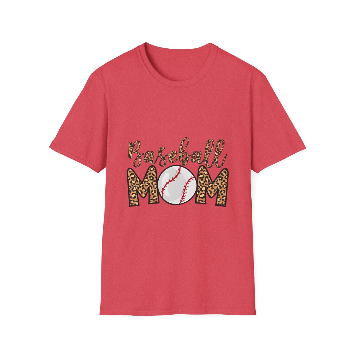 Baseball Mom Leopard Print T-Shirt — Baseball Mom Tee with Baseball Graphic