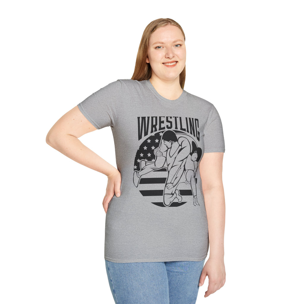 Wrestling T-Shirt — USA Flag Grapplers Graphic Tee