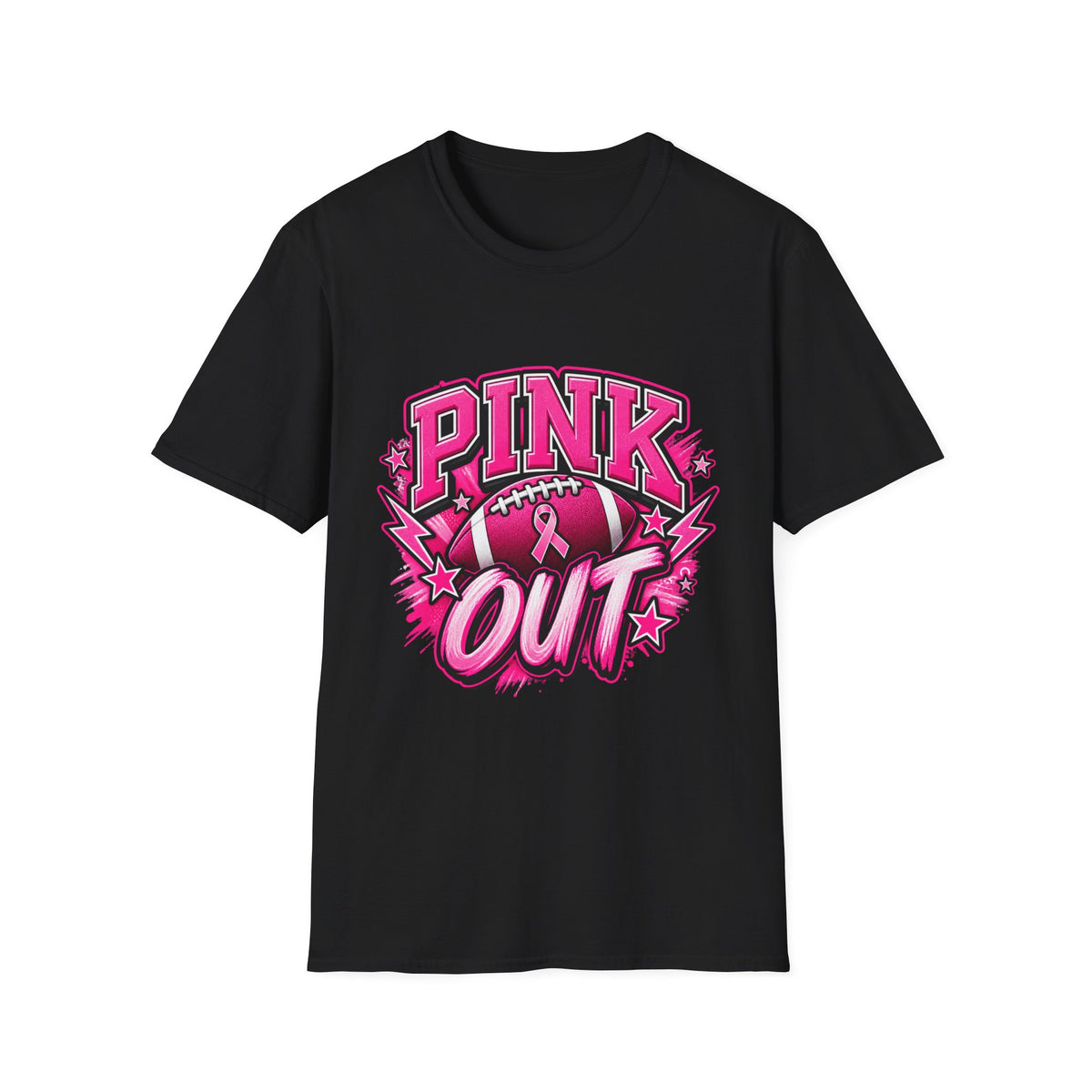 Pink Out Football T-Shirt — Breast Cancer Awareness Game Tee