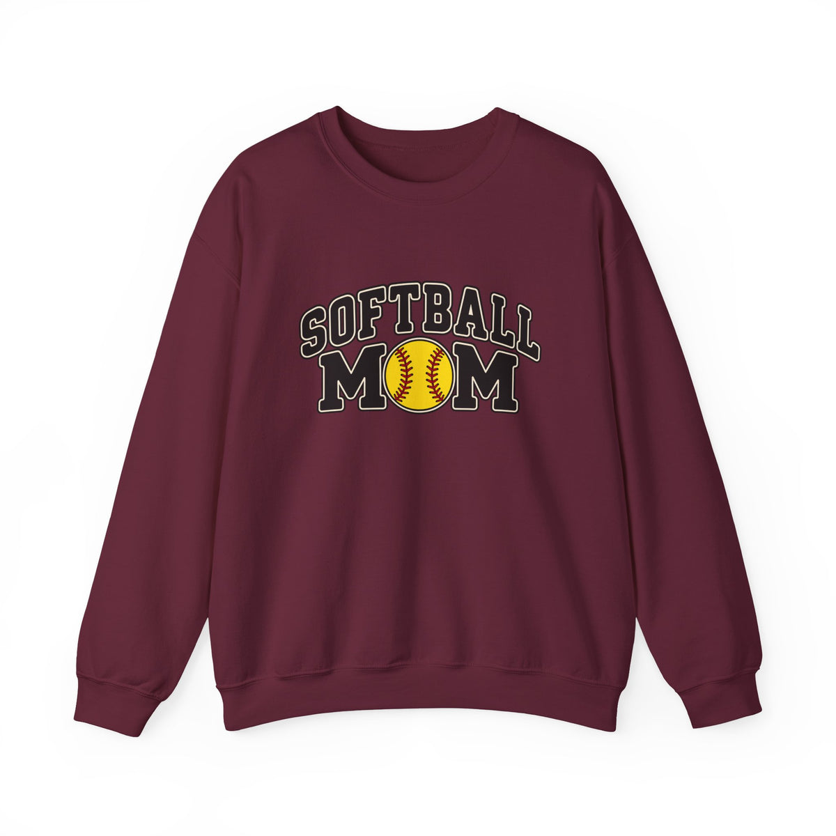 Softball Mom Crewneck Sweatshirt — Vintage Softball Logo for Proud Moms